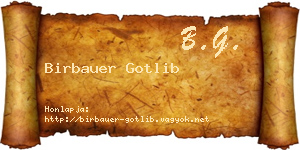 Birbauer Gotlib névjegykártya